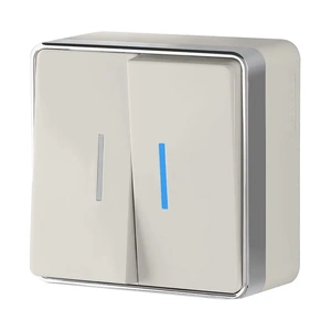 Изображение Выключатель двухклавишный с подсветкой Gallant (слоновая кость) W5020103