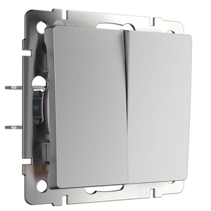 Изображение Выключатель двухклавишный проходной (серебряный) W1122006