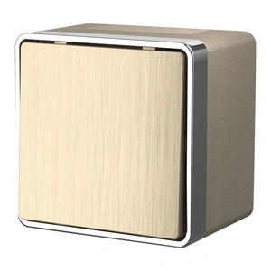 Изображение Выключатель одноклавишный влагозащищенный Gallant (шампань рифленый) W5010210