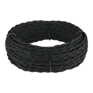 Изображение Ретро кабель витой 2х2,5 (черный) 20 м (под заказ) W6452308