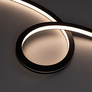Лента герметичная NOVA-TOP-BLACK-A120-16x15mm 24V Warm3500 (10 W/m, IP67, 2835, 5m, wire x2) (Arlight, Вывод боковой, 5 лет) - Изображение