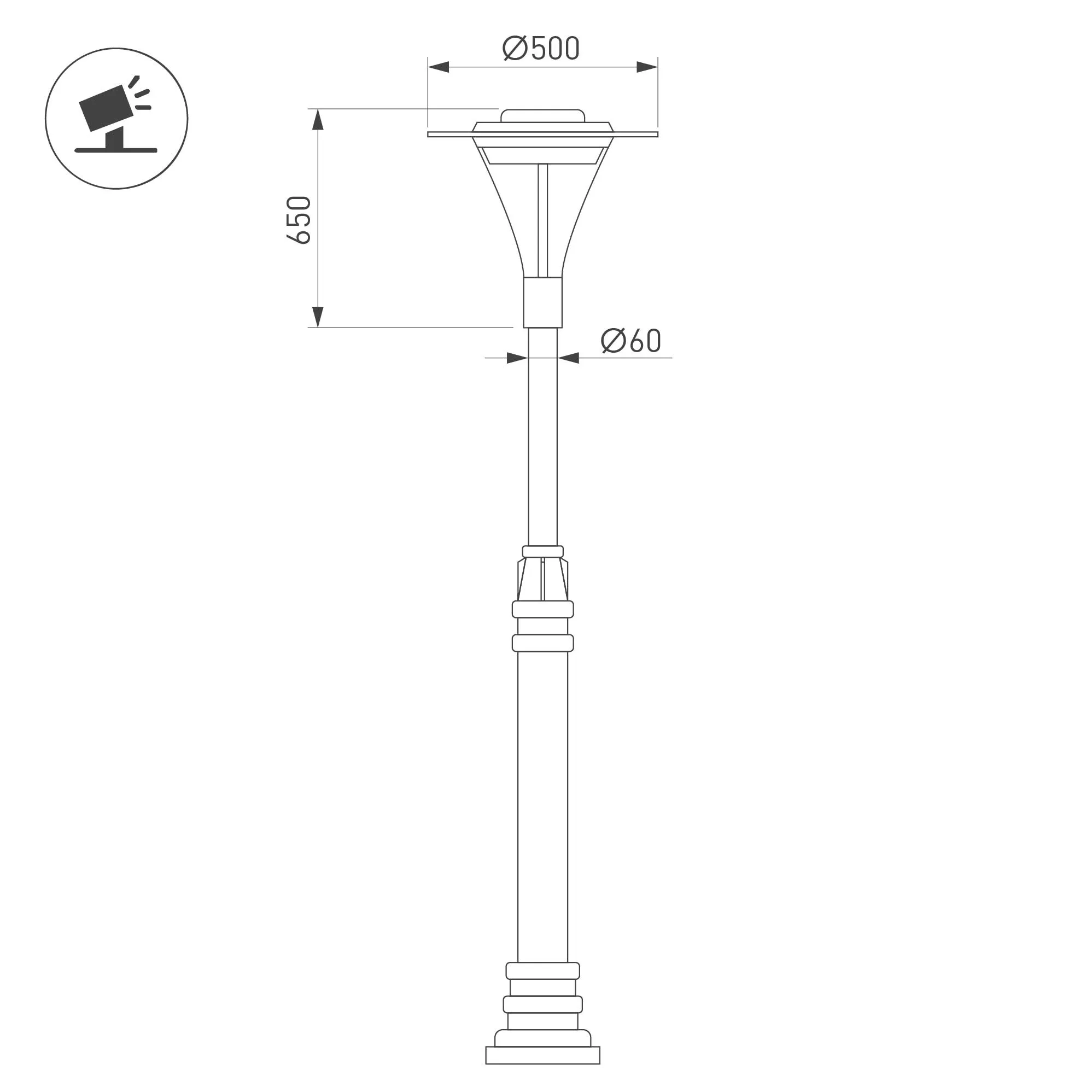 Светильник OXOR-LUMME-LUZ-O - 500x650-35W Day4000 (BK, 120 deg, 230V) IP65 (Arlight, IP65 Металл, 3 года) - Изображение